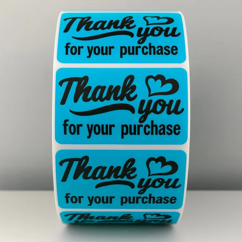 💗 Pink Thank You Stickers– 2x1” Cute Labels for Packages & Small Business 100